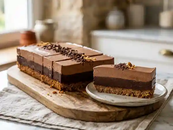 Lingot fondant aux deux chocolats et biscuit - Photo de présentation