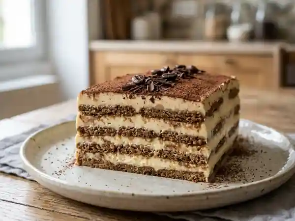 Gâteau fondant aux petits-beurres et café - Photo de présentation