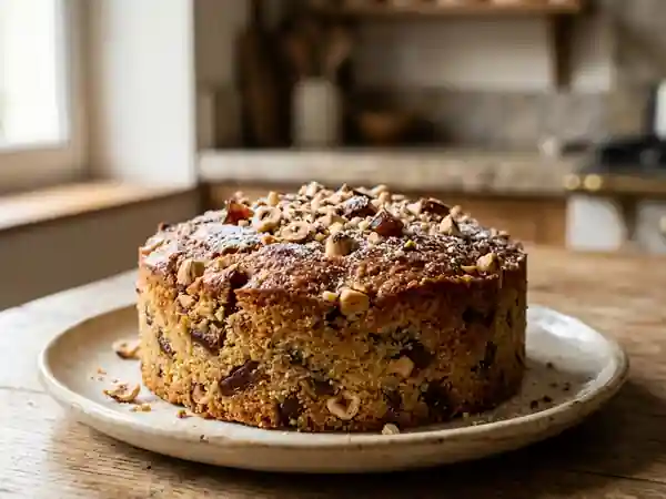 Gâteau semoule, dattes et noisettes croquantes - Photo de présentation
