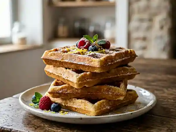 Gaufres Aériennes au Fromage Blanc et Citron - Photo de présentation