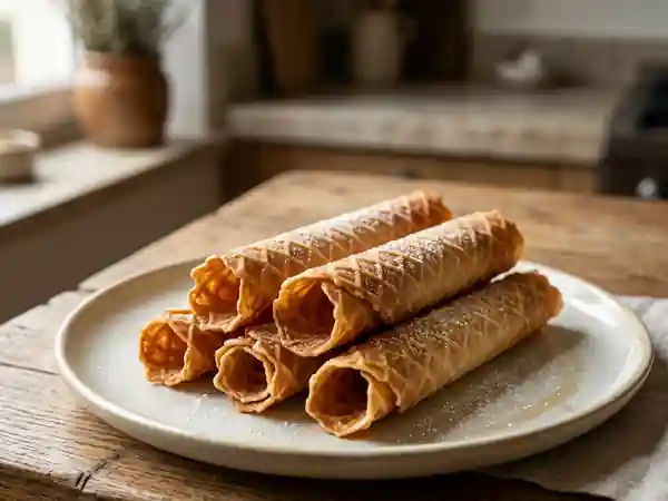 Gaufrettes fines croustillantes pour célébrer la nouvelle année - Photo de présentation