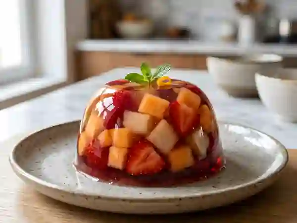 Gelée de melon, fraises et porto - Photo de présentation