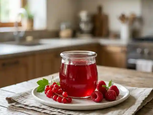 Gelée de baies rouges fondante et translucide - Photo de présentation