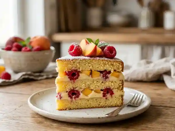 Génoise Moelleuse aux Fruits d'Été et Crème - Photo de présentation