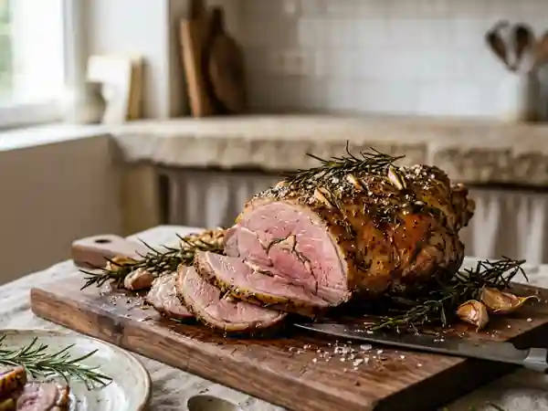 Gigot d'Agneau Fondant à l'Ail et Romarin - Photo de présentation