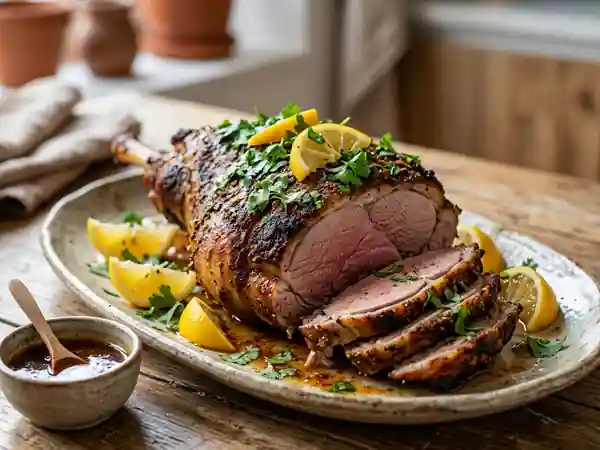 Gigot d'Agneau Méchoui à la Marocaine : Recette Authentique et Savoureuse - Photo de présentation