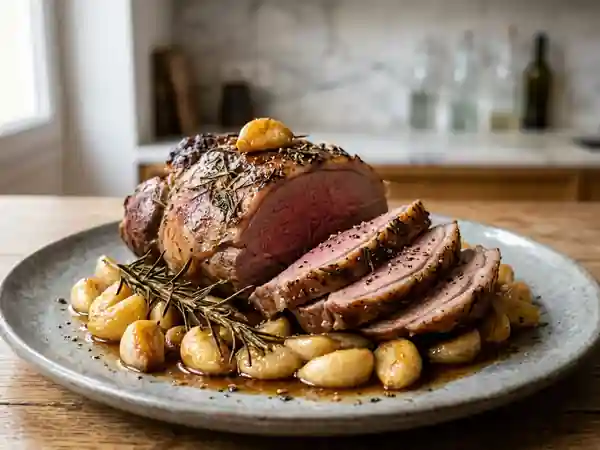 Gigot d’agneau fondant à l’ail confit - Photo de présentation