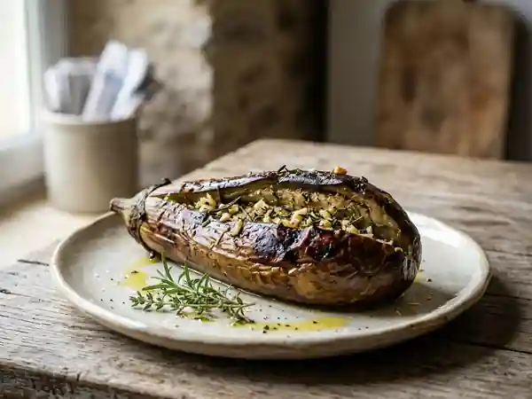 Gigot d'Aubergines Rôti aux Saveurs Méditerranéennes - Photo de présentation