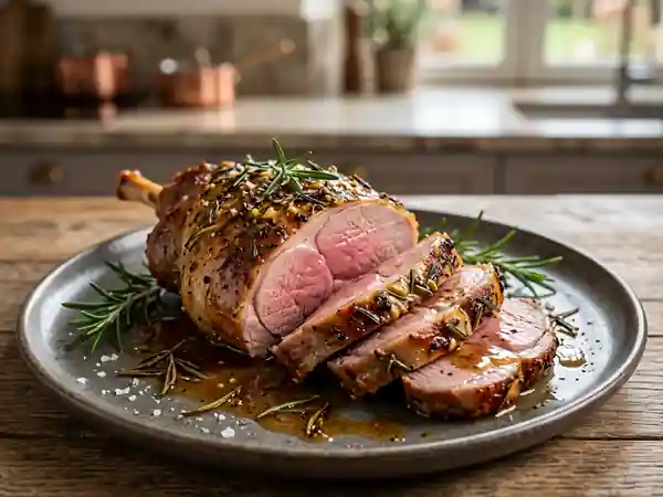 Gigot de chevreau fondant au romarin frais - Photo de présentation