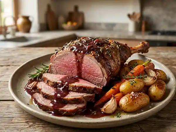 Gigot de sanglier rôti au romarin - Photo de présentation