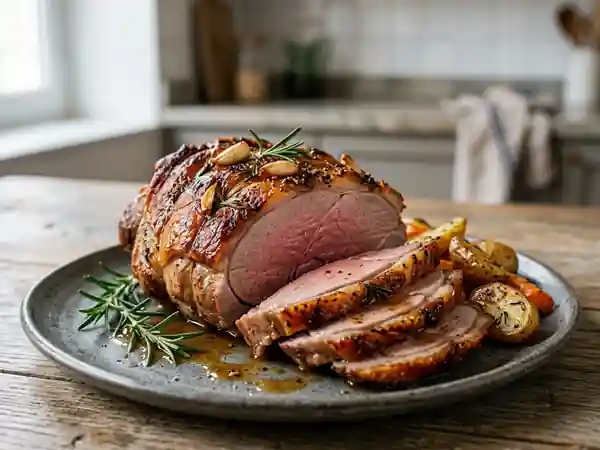 Gigot pleureur fondant ail et romarin - Photo de présentation