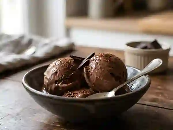 Glace au chocolat noir intense et soyeuse - Photo de présentation