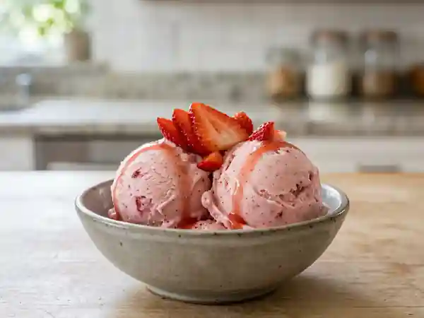 Crème Glacée Fraise Vanille Ultra-Onctueuse - Photo de présentation