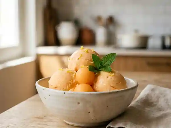 Glace Maison au Melon Frais : Recette Facile et Rafraîchissante - Photo de présentation