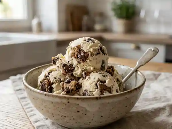 Crème glacée aux éclats de cookies croquants - Photo de présentation