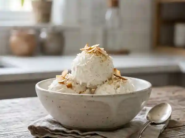 Glace onctueuse à la noix de coco maison facile - Photo de présentation