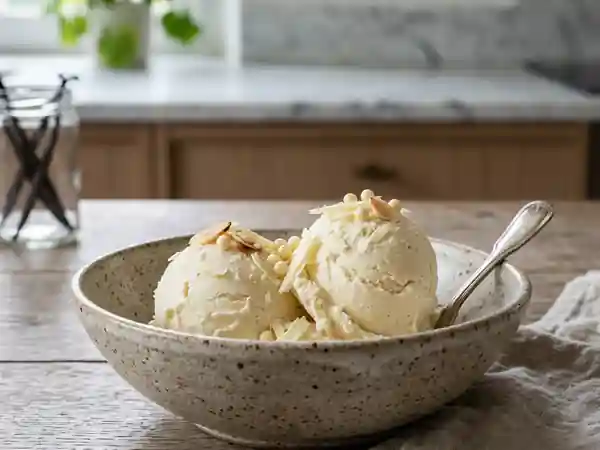 Crème glacée fondante au chocolat blanc - Photo de présentation