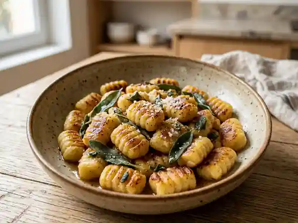 Gnocchis fondants au beurre de sauge doré - Photo de présentation