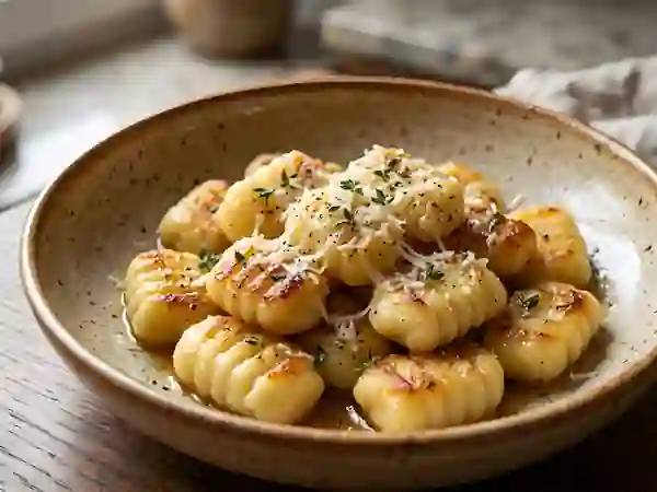 Gnocchis dorés au beurre et parmesan - Photo de présentation