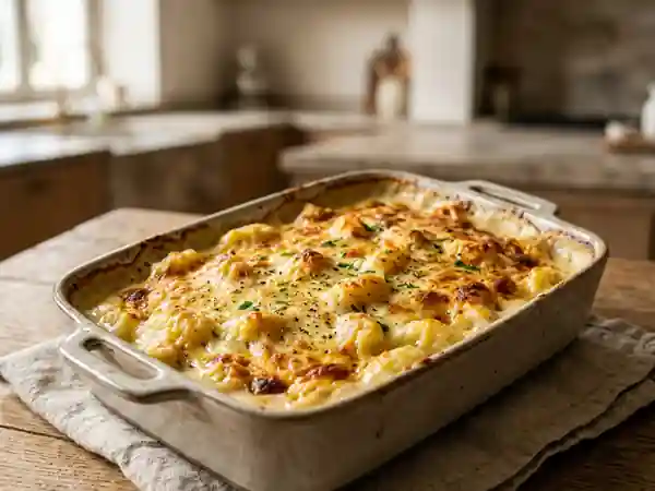 Gnocchis gratinés à la béchamel onctueuse et fromage fondant - Photo de présentation