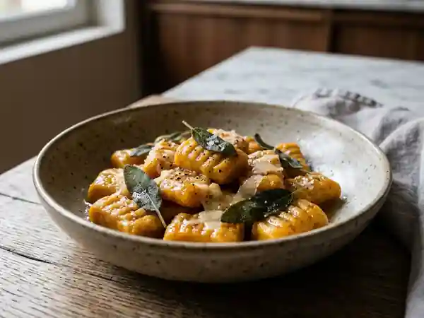 Gnocchis de courge fondants au beurre de sauge - Photo de présentation