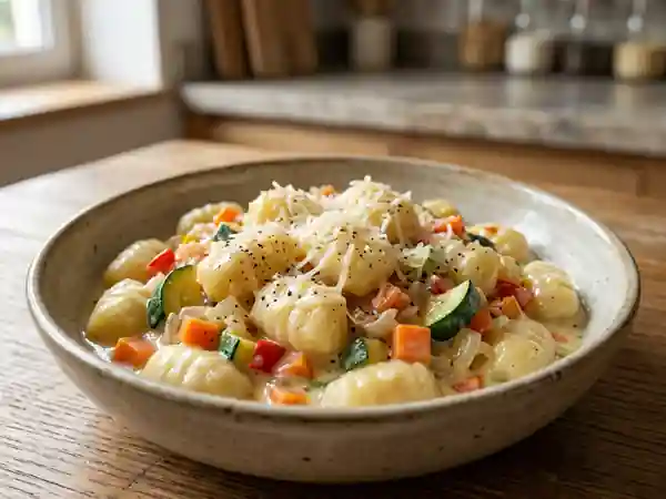 Gnocchis fondants aux petits légumes d'été - Photo de présentation