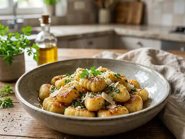 Gnocchis dorés au beurre noisette et cerfeuil - Photo de présentation