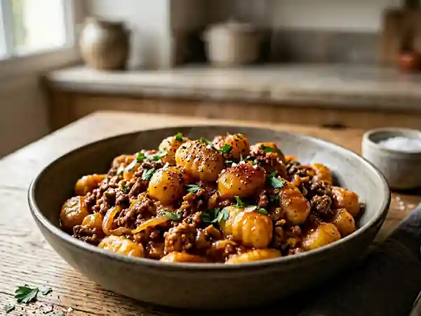 Gnocchis crémeux au bœuf et paprika fumé - Photo de présentation