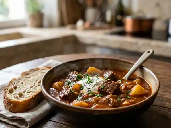Goulash de bœuf fondant au paprika - Photo de présentation