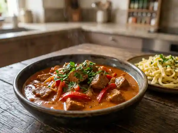 Goulash de veau fondant au paprika doux - Photo de présentation