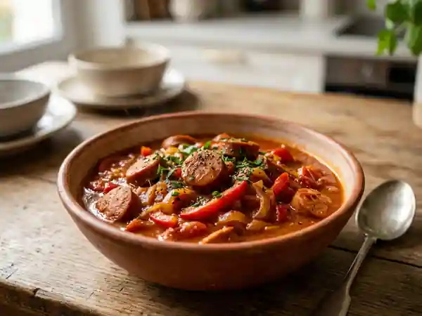 Goulash de cervelas fondant au paprika - Photo de présentation