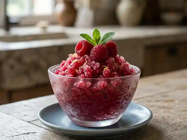 Granité rafraîchissant à la framboise maison - Photo de présentation