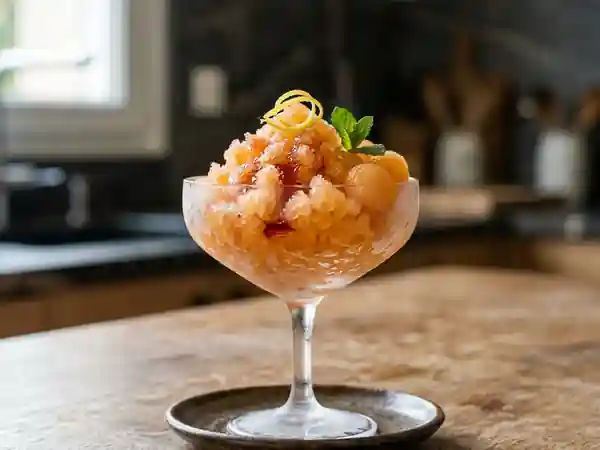 Granité de melon givré au Porto et miel - Photo de présentation