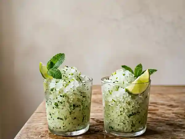 Granité givré au citron vert et menthe fraîche - Photo de présentation