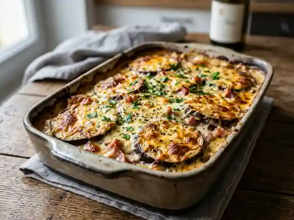 Gratin d'aubergines fondant au jambon - Photo de présentation