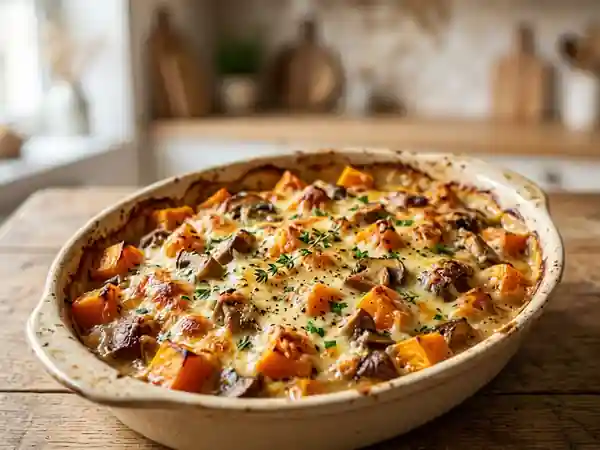 Gratin d'automne au potiron et bolets fondants - Photo de présentation