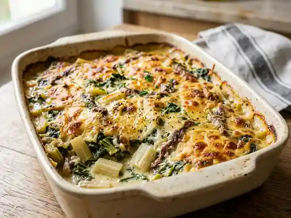 Gratin de blettes crémeux aux anchois - Photo de présentation