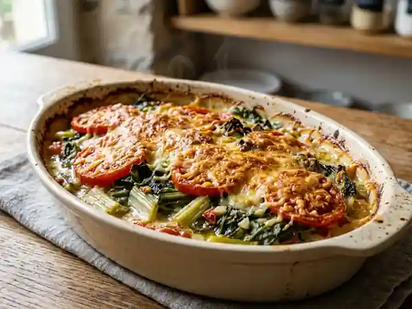 Gratin de blettes fondant à la tomate - Photo de présentation