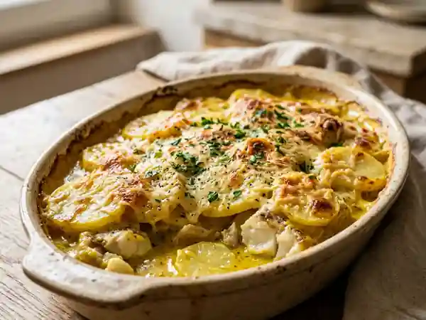 Gratin de cabillaud au curry fondant - Photo de présentation