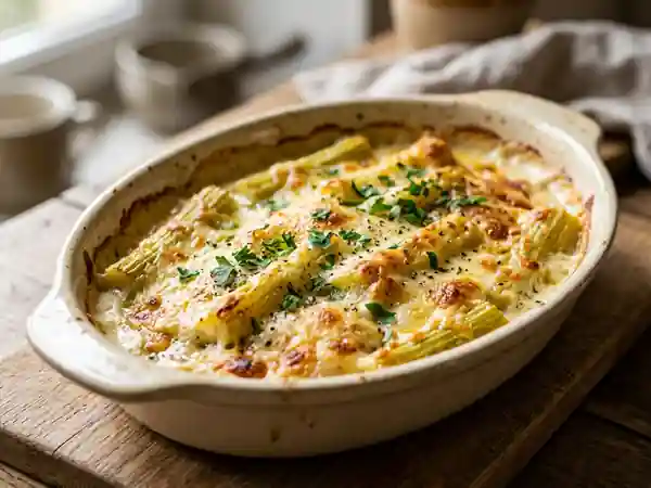 Céleris branches gratinés au fromage fondant - Photo de présentation