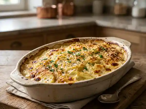 Gratin de chayottes fondant à la crème - Photo de présentation