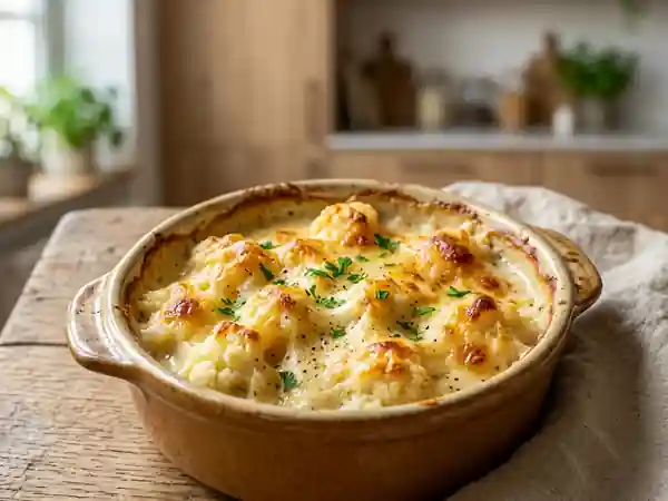Chou-fleur gratiné fondant et léger - Photo de présentation