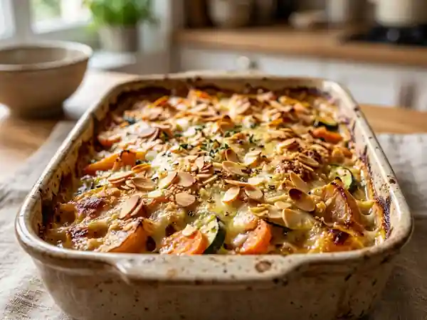 Gratin de coings et légumes aux amandes - Photo de présentation