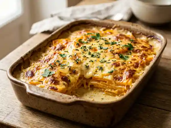 Gratin de courge crémeux à la croûte dorée - Photo de présentation