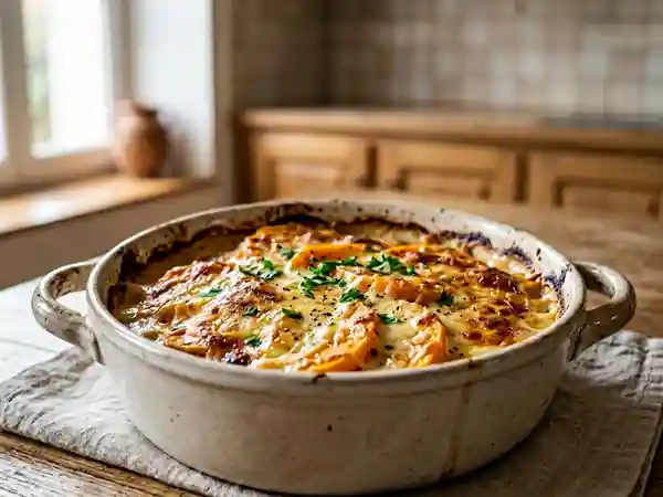 Gratin de courge onctueux et sa croûte dorée - Photo de présentation