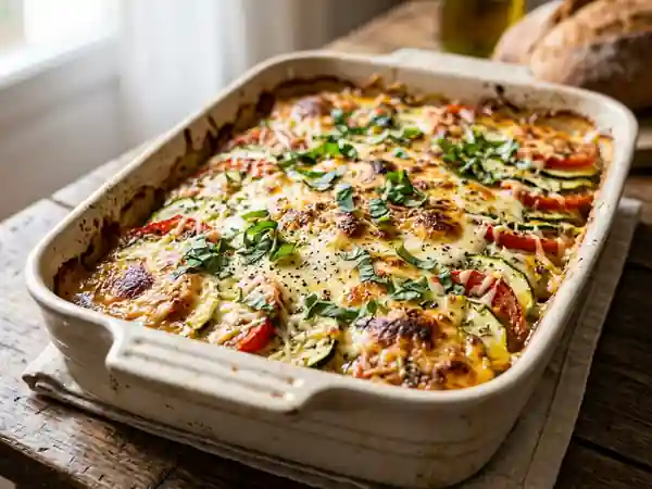 Gratin de courgettes à l'italienne fondant et savoureux - Photo de présentation
