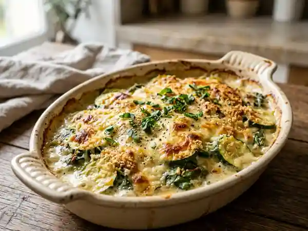 Gratin de courgettes fondu à l'oseille - Photo de présentation