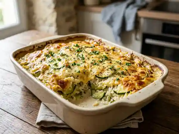 Gratin de courgettes au riz crémeux - Photo de présentation