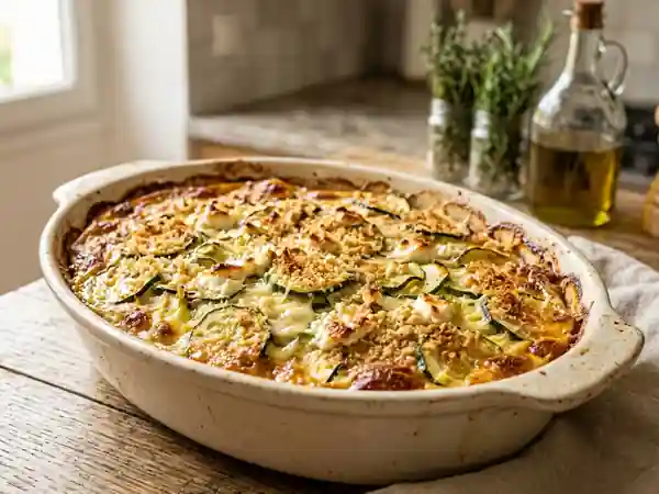 Gratin de courgettes fondant au chèvre frais - Photo de présentation