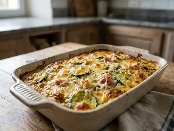 Gratin fondant courgette, jambon et ricotta - Photo de présentation